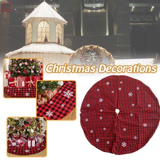 qbj árbol de navidad falda rojo y negro a cuadros árbol falda copo de nieve árbol falda festiva decoraciones muebles de navidad