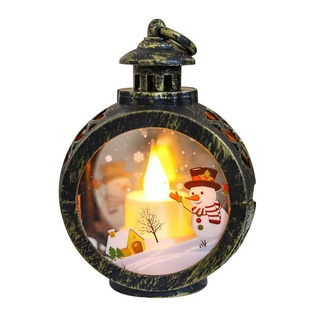 Qqmall creativo colgantes de navidad Santa Claus decoraciones de navidad luces LED lámpara de viento festivo árbol de navidad para interior al aire libre ventana adornos muñeco de nieve linternas/Multicolor (3)