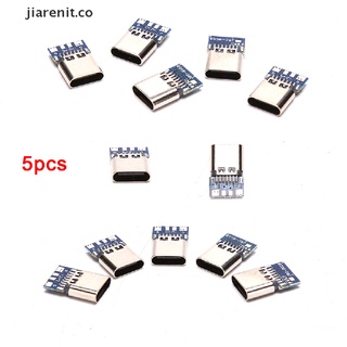 【jiarenit】 5PCS Type C Connector 14 Pin Female Socket receptacle Through Holes PCB CO