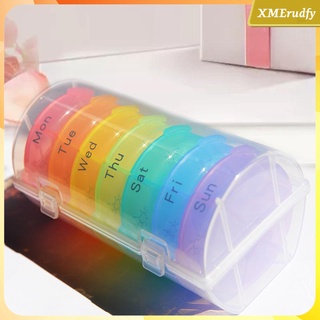 Round Weekly Pill Organizer 7 Day 3 Times A Day Cases Container for Pills
