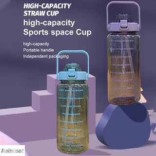 color sólido transparente de gran capacidad taza de agua de plástico espacio taza al aire libre fitness deportes hervidor impermeable