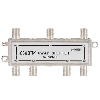 CATV Way Cable Splitter Antena TV 5-1000MHz 6 Señal Coaxial