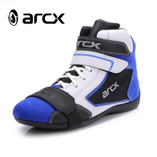 Arcx botas de motocicleta de los hombres zapatos de motocicleta Moto botas transpirables cuatro estaciones de Moto zapatos de tobillo azul Motocros