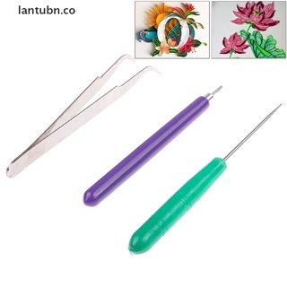 (new) 3Pcs paper DIY set quilling paper tools tweezer needle pins slotted pen tool kit lantubn.co