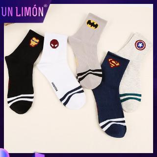 unlimon - calcetines de algodón para hombre, estilo deportivo, serie super hero