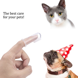 ❥Lilac✿ 6 piezas de cepillo de dientes de cachorro de silicona con estuche cepillo de dientes PP caja de almacenamiento de cerdas suaves gato perro suministros cepillo de dientes de dedo mascota (8)