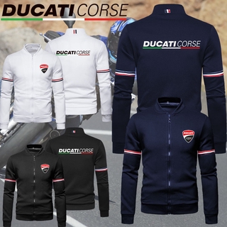 Ducati Corse hombres chaqueta de Color sólido manga larga Slim Fit deporte al aire libre Tops abrigo