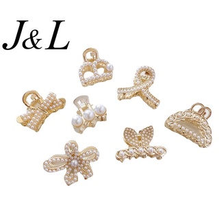 J&L delicado horquilla joyería linda perla geometría hueco conejo amor cuadrado flor Clip de pelo para las mujeres (9)