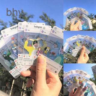bhy 8Pcs/set Kpop BTS Muster PVC Transparent Cards Bangtan Boys Bt21 Card Fans Gift Collection Party Screenshot JIN V INS Cards