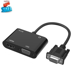 Vga a HDMI Compatible con + VGA, HDMI Compatible con VGA HD Cable convertidor de Cable Plug and Play adaptador para proyector de ordenador