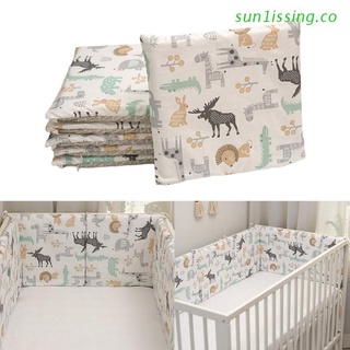sun1iss 6 piezas de bebé de algodón suave cuna parachoques cama recién nacido cuna protector almohadas bebé cojín colchón ropa de cama