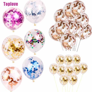 [Toplove] 12 pulgadas 10 colores de papel de aluminio confeti globos de látex helio boda fiesta de cumpleaños decoración