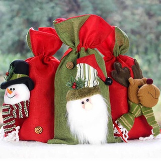 1pc navidad lindo de dibujos animados santa claus bolsa de regalo de navidad caramelo embalaje