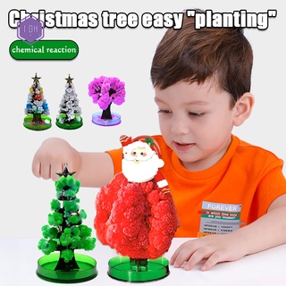Árbol de navidad cristalizado interesante romántico crecimiento árbol de navidad floreciente para niños niños