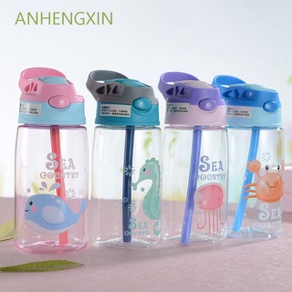 Anhengxin lindo agua Sippy tazas niños tazas de alimentación a prueba de fugas agua portátil polipropileno bebé de dibujos animados paja botellas de agua/Multicolor