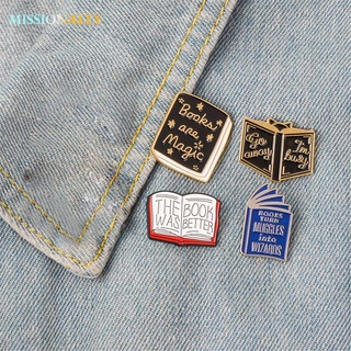 MISSIONALLY Fashion Brooch Cartoon Magic Book Enamel Pins Dripping Oil Cute Clothes Jewelry Clothes Lapel Pin Badge