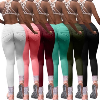 neiyiya mujeres cintura alta sexy fitness pantalones deportivos estiramiento yoga pantalones con bolsillos