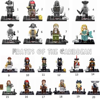 Minifigures Lego de los Piratas de Jack Sparrow Davy soft sirena Elizabeth exfoliador bloques de construcción juguetes