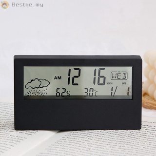 { Precio Bajo } Reloj Despertador Digital tempurature Transparente Calendario Silencioso Tiempo Inteligente De Escritorio Electrónico (6)