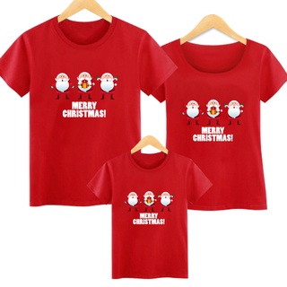 Familia Coincidencia Conjunto 100 % Algodón Cuello Redondo Manga Corta Feliz Navidad Camisas De Camisetas Mamá Y Me Camiseta Ropa