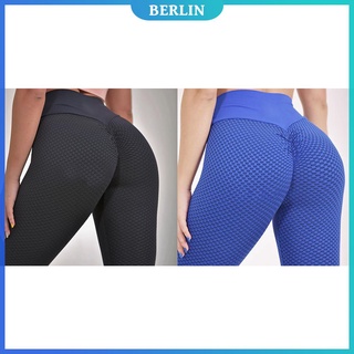 (berlin1) mujeres yoga push up deportes gimnasio fitness leggings pantalones elásticos