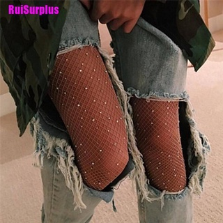 [Ruisurplus] calcetines de malla de red de red de diamantes de imitación de cristal para mujer medias medias pantimedias (6)
