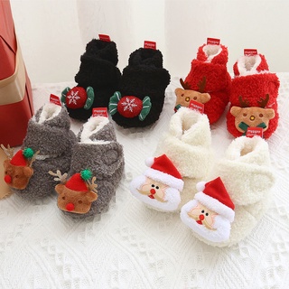Newborn Baby Girls Snow Winter Boots Infant Toddler Soft Sole Anti-Slip Winter Warm Crib Booties Shoes Chirtsmas#A