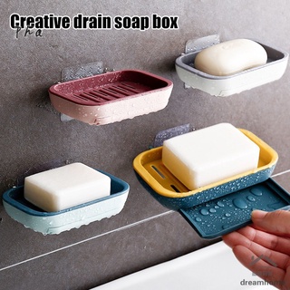 caja de jabón sin taladrar montado en la pared con placa de drenaje autoadhesiva para jabón, accesorios de baño