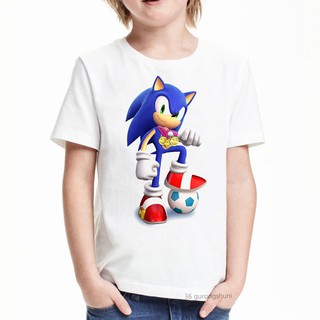 Nuevo estilo ropa de verano niños Sonic el erizo camiseta niño ropa de dibujos animados impresión camiseta niña niños camisa casual top 2-15 años de edad