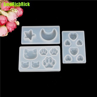 [[Emprichrick]] molde de resina para joyas de silicona, cristal, cara de gato, garra de gato, luna, estrellas, corazón