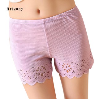 ay pantalones cortos de seguridad suaves huecos de color sólido para mujer/ropa interior (4)