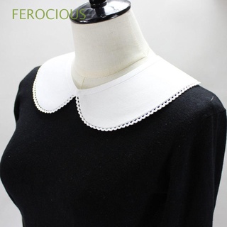 FEROCIOUS Cute Fake Collar For Women White Shawl Lapel False Detachable Sweater Dress Apparel Accessories Silk Scarf Half Shirt