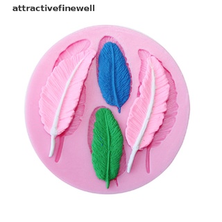 [attractivefinewell] fation diy 3d decoración de pasteles en forma de pluma fondant pastel de azúcar molde de silicona herramientas de arte