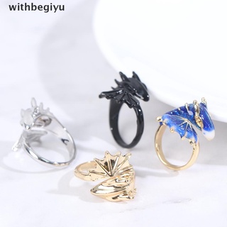 【withb】 1pc Creative Dragon Rings Women Knight Dragon Lucky-Finger Pets Litter Ring .