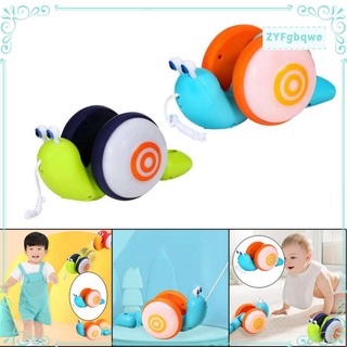 2pcs bebé en forma de caracol pull-along juguetes iluminación música caminar para niño