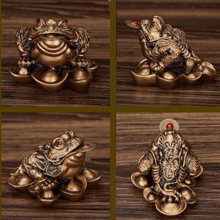 Resina pequeños adornos suerte Golden sapo decoración de resina decoraciones sapo estilo boda fotografía accesorios