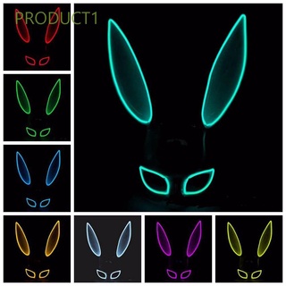 Producto1 Máscara Cosplay Luz Led protección de conejo Cosplay protección de la cabeza de conejo protección de fiesta accesorios/Multicolor