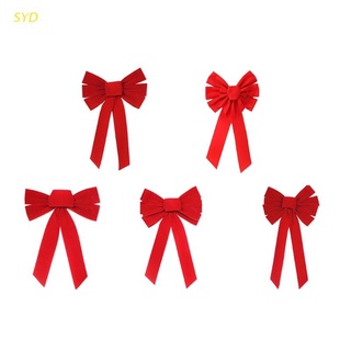 Syd arco rojo terciopelo arcos de navidad colgantes de navidad arcos de navidad para coronas de navidad decoración o adornos de árbol decoración interior y exterior (1)