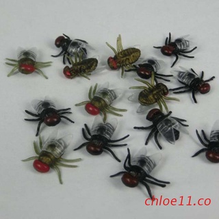 chloe11 100 moscas falsas de plástico de halloween simulado insectos mosca insectos broma juguetes broma