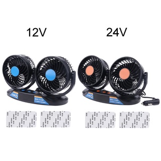 DA Car Fan 12V 24V Vehicle Fan 5inch Truck 12 Speeds and 360 Rotatable Cooling Fan with Temperature Humidity LED Display
