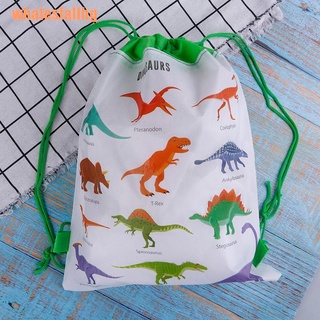 whalesfallhg dinosaurio bolsa de regalo no tejida bolsa mochila niños viaje escuela bolsas con cordón