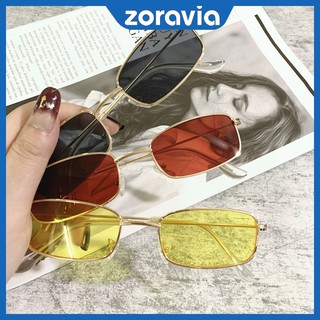 ZORAVIA Gafas De Sol De Las Mujeres De La Moda Pequeño Cuadrado Retro Metal Protección UV Hombres Cermin Mata