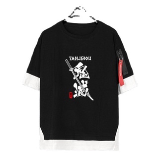 Anime Demon Slayer Camiseta De Los Hombres Kimetsu No Yaiba Gráfico Tees Tanjirou Kamado Unisex Tops Moda Casual (4)