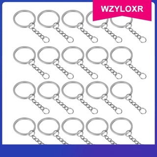 [wzyloxr] 20 piezas llavero De Metal con anillo De llave/anillo abierto Dividido/anillo para saltar con cadena/joyería/accesorios-28mm