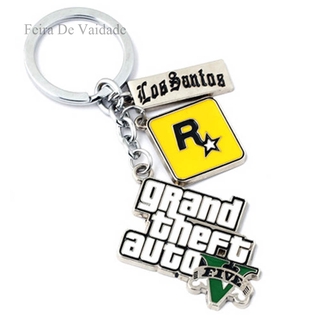 Ps4 Gta 5 juego llavero gran venta Grand Theft Auto cadena para Fans Xbox Pc Rockstar llavero Feira
