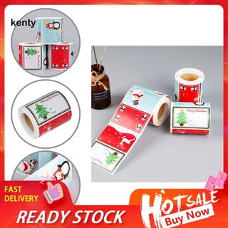Kt_ versátil regalo de navidad etiquetas multiusos escritura navidad pegatina lindo patrón para bolsa de regalos
