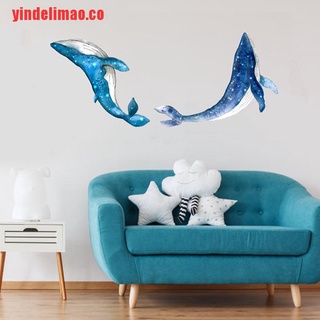 [yindelimao] calcomanía creativa para pared de cielo estrellado ballena decoración de pared para el hogar l (1)