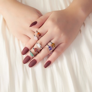alambre envuelto anillos de cristal reiki piedra curativa natural amatista ágatas rosa cuarzo moda mujeres anillos fiesta boda joyería (5)