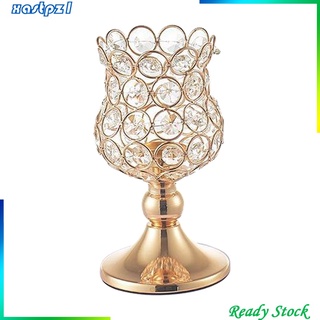 Vela de cristal linterna dorada candelabro portavelas centro de mesa decoración - 18 cm