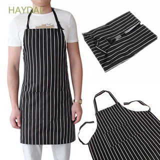 HAYDAL con 2 bolsillos delantal a cuadros negro raya babero mujeres Chef cocina hombres adulto camarero ajustable/Multicolor